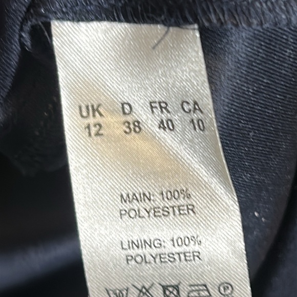 Jacques Vert Collection Blue Floral Chiffon Midi Cocktail Dress Size 10 - Picture 11 of 17